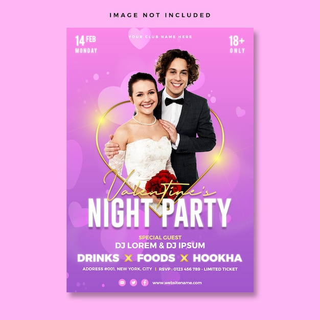 Valentines night party-flyer-vorlagen
