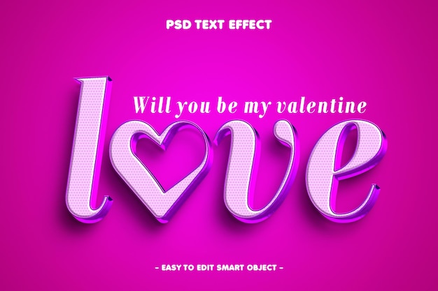 Valentinsfeiern lieben bearbeitbare Text-Effekte