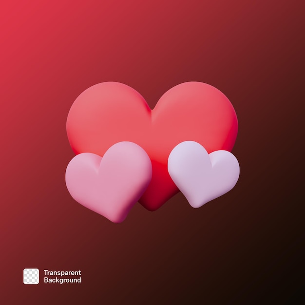 Valentinstag 3D-Ikonen-Illustration PNG-Vorlage