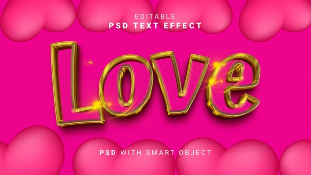 Valentinstag 3D Text-Stil-Effekte PSD