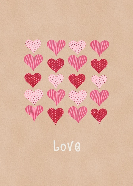 Valentinstag Aquarell-Illustration Set von handgemalten Aquarellherzen