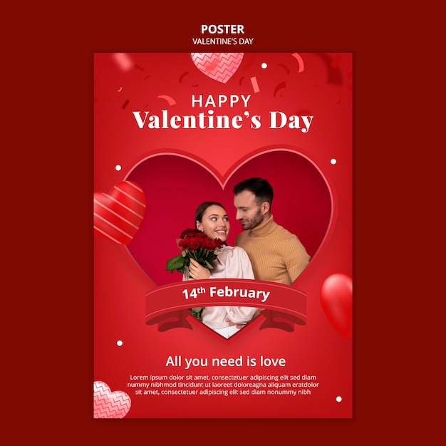 Valentinstag-Designvorlage mit Farbverlauf