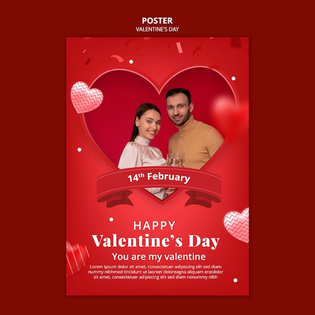Valentinstag-Designvorlage mit Farbverlauf