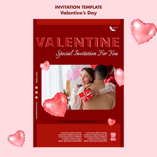 Valentinstag Einladungsvorlage