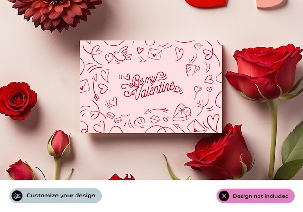 Valentinstag-elemente psd-mockup