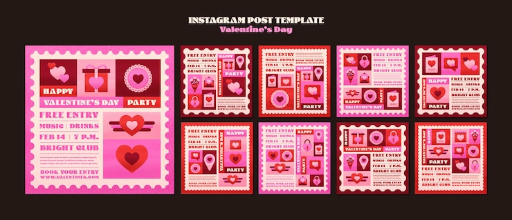 PSD valentinstag feier instagram beiträge