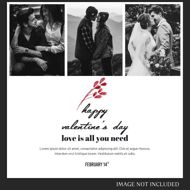 Valentinstag Instagram Post Template und Banner Vorlage