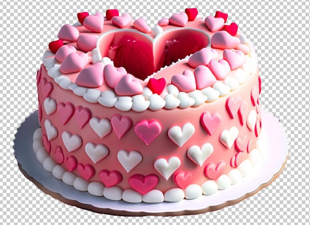 Valentinstag-Kuchen mit Marshmallow dekoriert