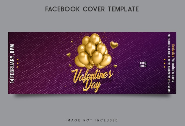 PSD valentinstag party facebook cover vorlage design