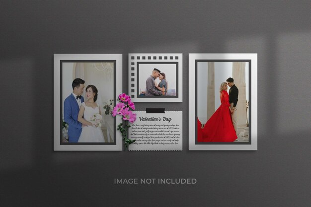 Valentinstag photo frame mockup photoshop