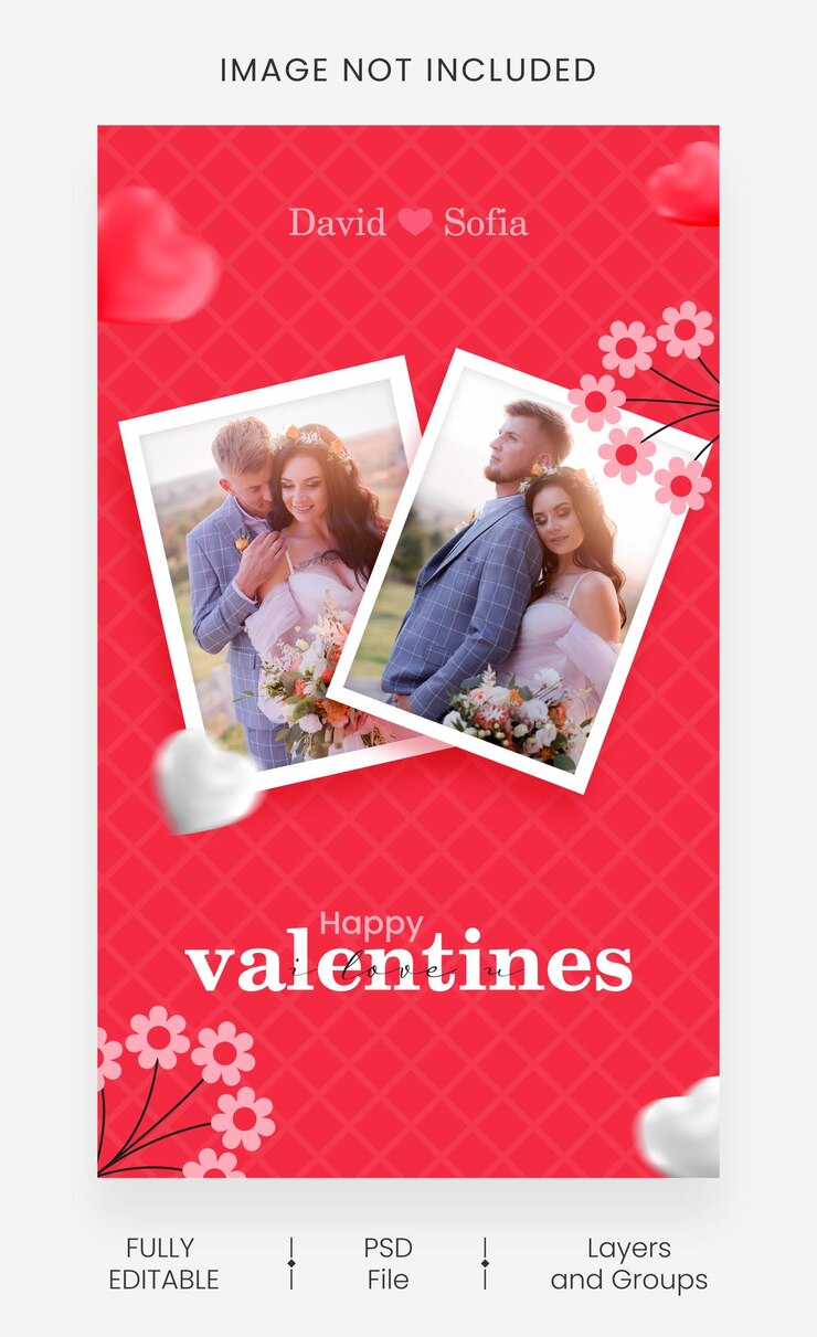 Valentinstag Social-Media-Geschichte Vorlage