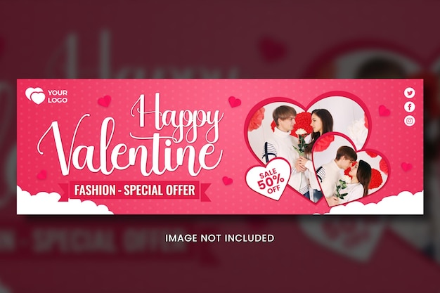 PSD valentinstag twitter header vorlage.