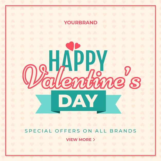 Valentinstag urlaub square banner vorlage social media promotion post instagram promotion banner