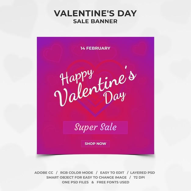 PSD valentinstag-web-banner