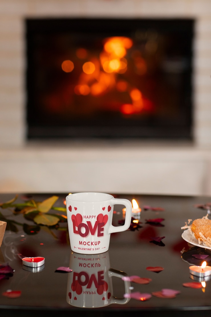 PSD valentinstagbecher-waren-mockup
