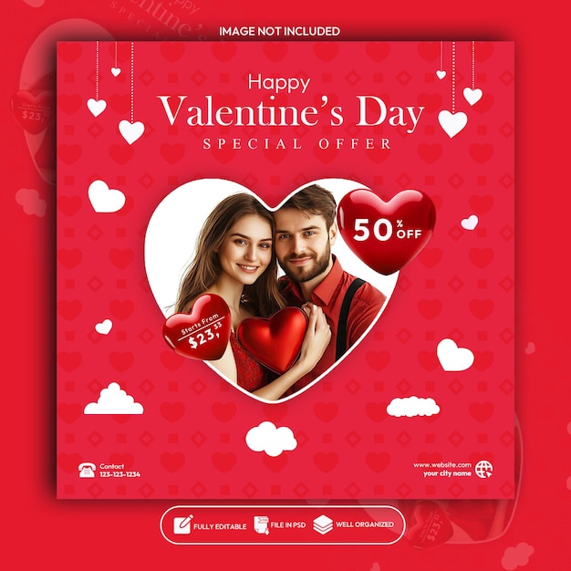Valentinstagsausverkauf Social Media Post Design