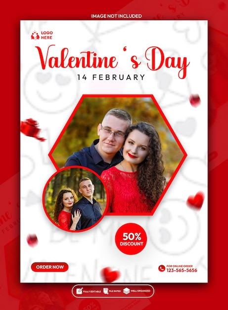 Valentinstagsausverkauf Social Media Postervorlage