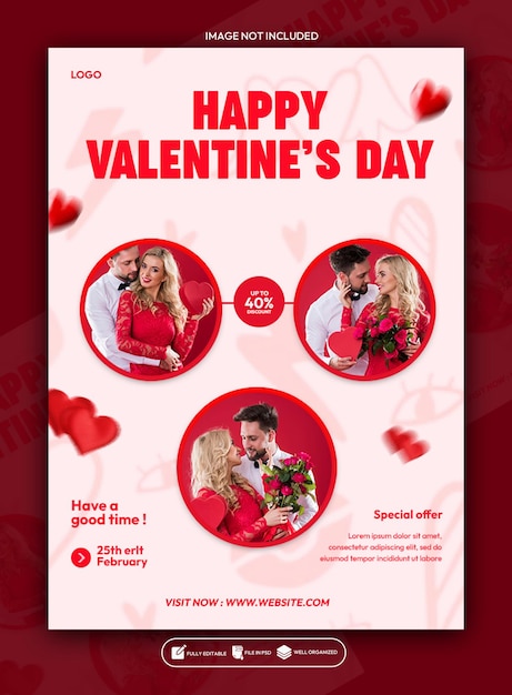 Valentinstagsausverkauf Social Media Postervorlage