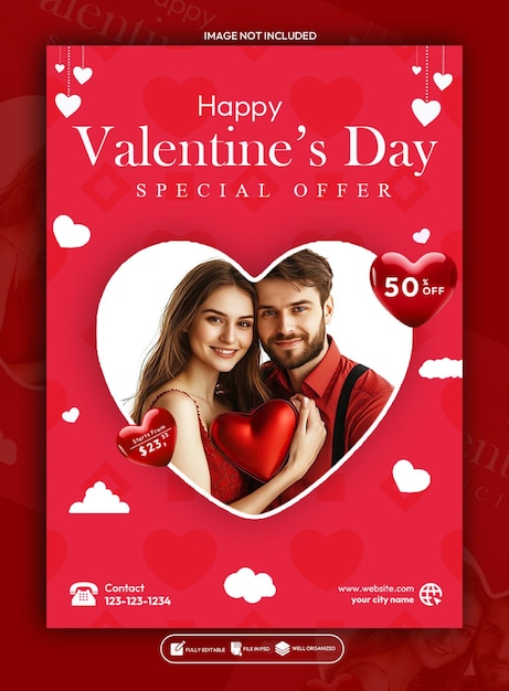 Valentinstagsausverkauf Social Media Postervorlage