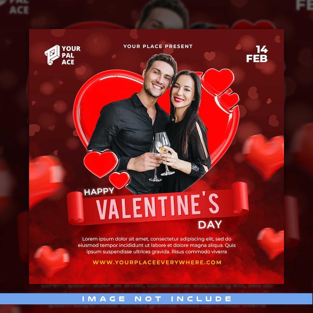 Valentinstagsparty mit Paar-Romantik-Vorlage socmed