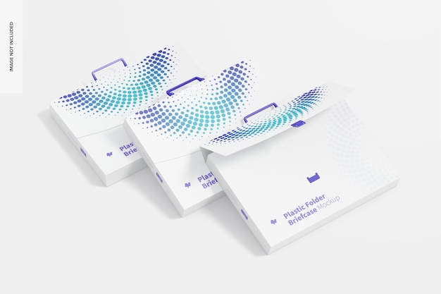 Valigette cartella di plastica Set Mockup