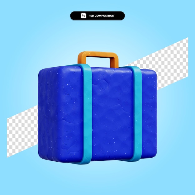 PSD valise illustration de rendu 3d isolé