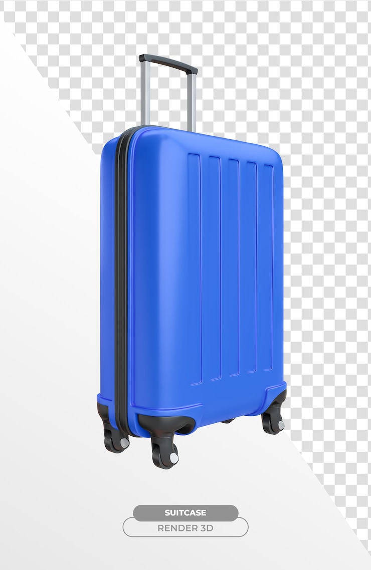PSD une valise isolée sur un fond transparent dans un rendu 3d réaliste
