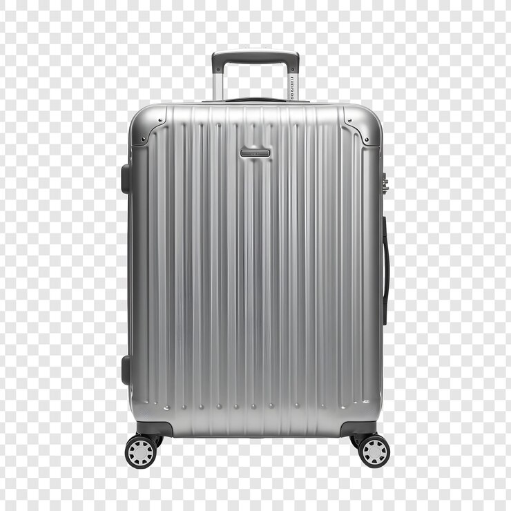 PSD une valise roulante en aluminium argentée pour le voyage