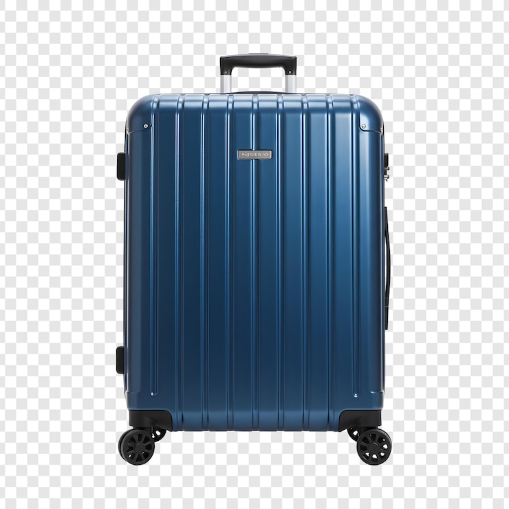 PSD une valise à roulettes bleue élégante pour voyager
