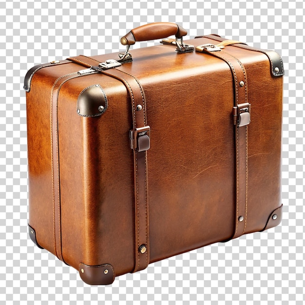 Une Valise Vintage Brune Isolée Sur Un Fond Transparent