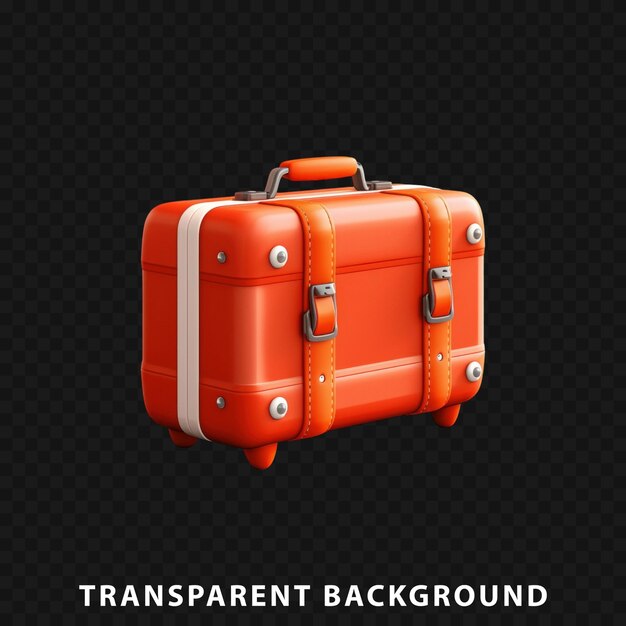 PSD valise de voyage isolée sur un fond transparent