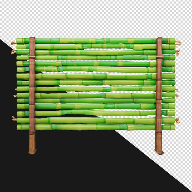 PSD valla decorativa de bambú verde 3d.