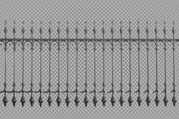 Valla de hierro del parque cortada aislada sobre fondo transparente ai generativo