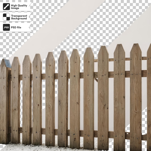 Valla de madera PSD en fondo transparente con capa de máscara editable