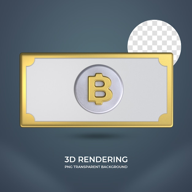 Valuta baht realistica rendering 3d sfondo trasparente