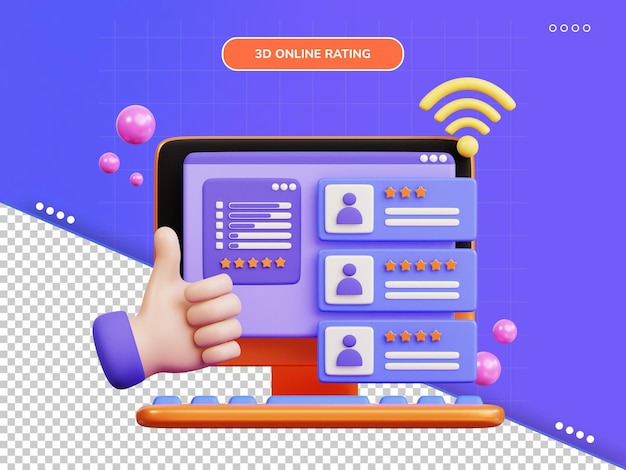 valutazione online illustrazione 3d