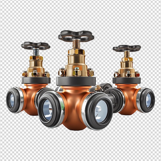 PSD valves à billes isolées sur fond transparent