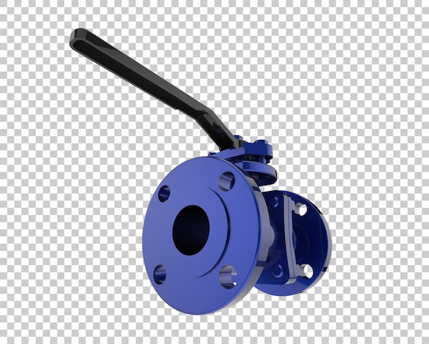 Válvula de bola aislada sobre fondo transparente Ilustración de renderizado 3d