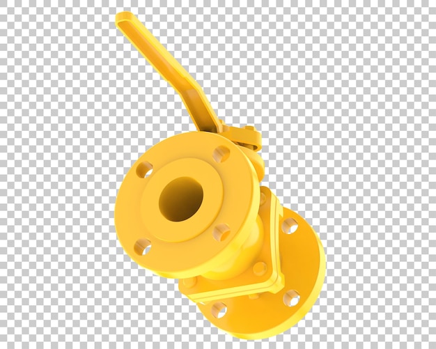 Válvula de bola aislada sobre fondo transparente Ilustración de renderizado 3d