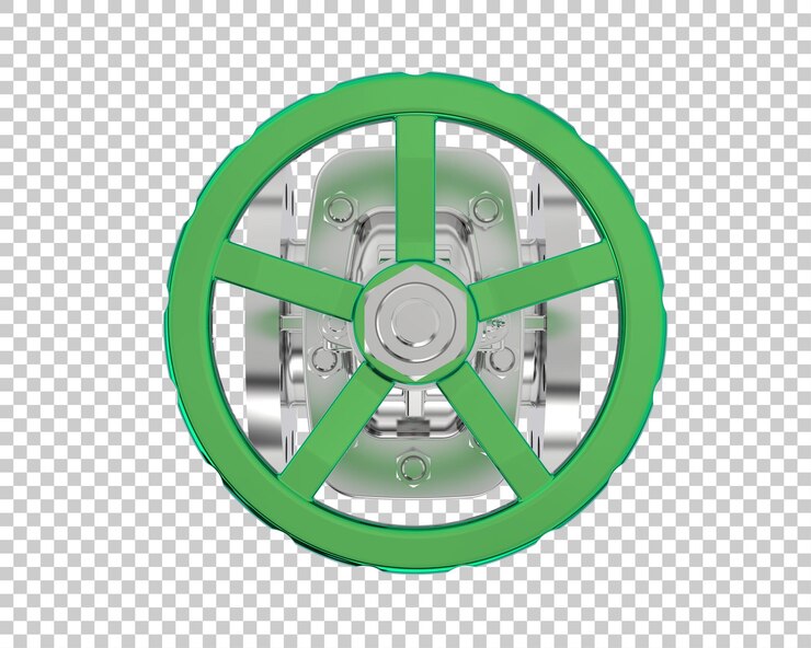 PSD válvula de compuerta aislada sobre fondo transparente ilustración de renderizado 3d