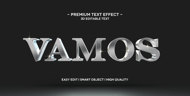 PSD vamos 3d text style effect mockup template