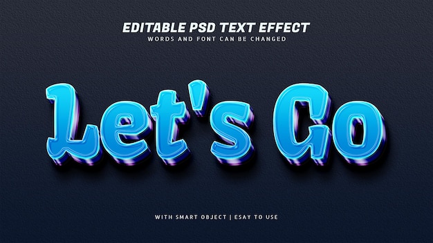 PSD vamos efecto de texto de estilo 3d editable