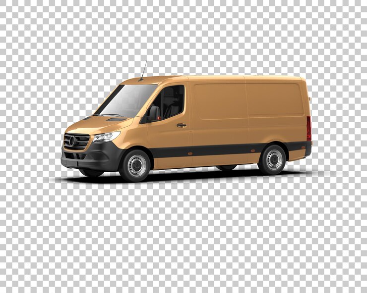 PSD van kargo terisolasi pada latar belakang render 3d ilustrasi