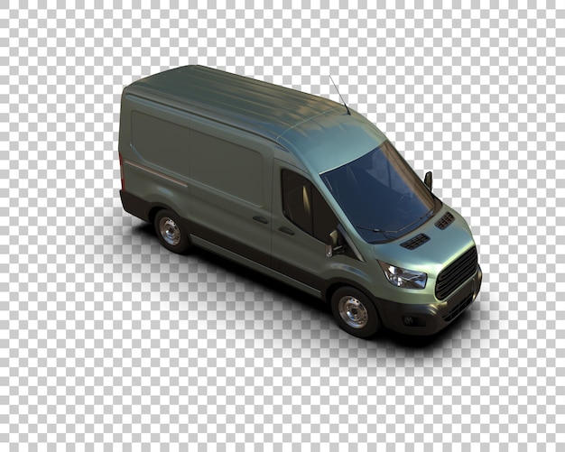 Van kargo terisolasi pada latar belakang render 3D ilustrasi