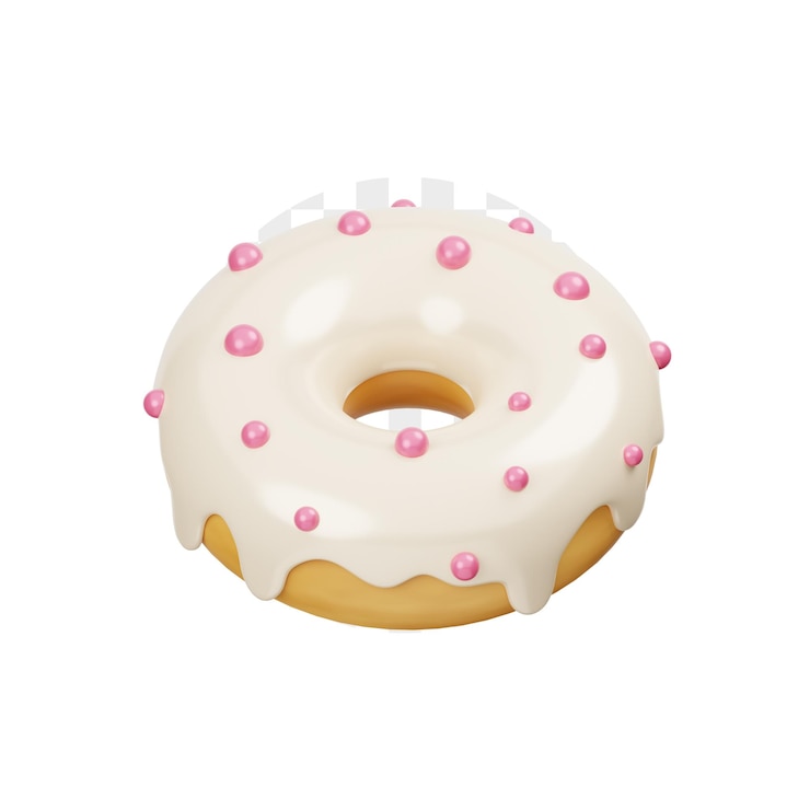 PSD vanilla sprinkled donuts 3d illustration