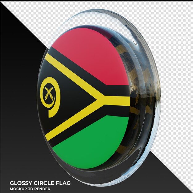 PSD vanuatu0002 bandeira de círculo brilhante texturizado 3d realista