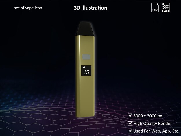 Vape conjunto eléctrico de icono de vape