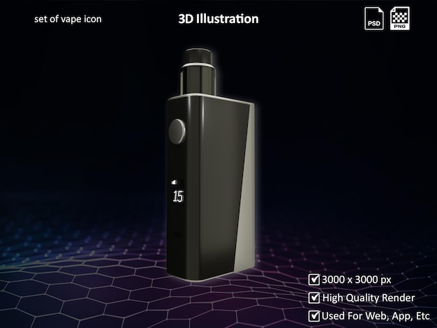 PSD vape mod conjunto de icono de vape