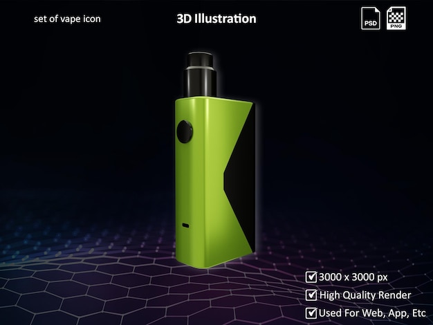 PSD vape mod ensemble d'icônes de vape