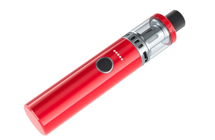 PSD vape pen elektronische zigarette mit usb-aufladbarer batterie 3d-rendering